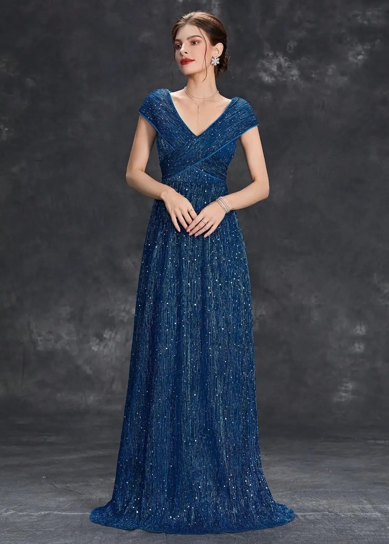 Robe de bal brillante bleue