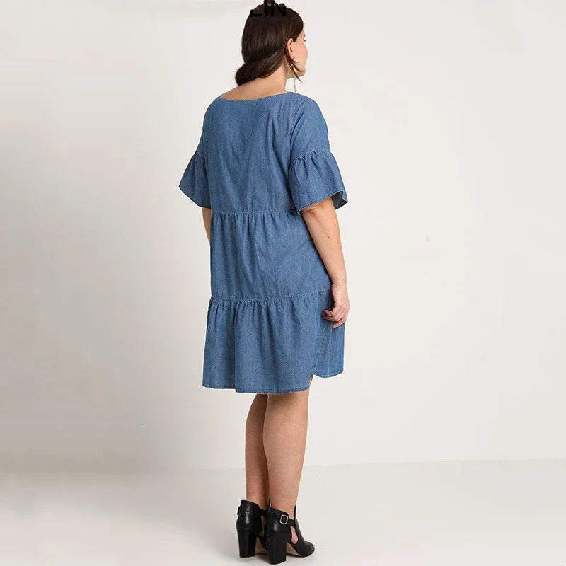 Robe en jean grande taille