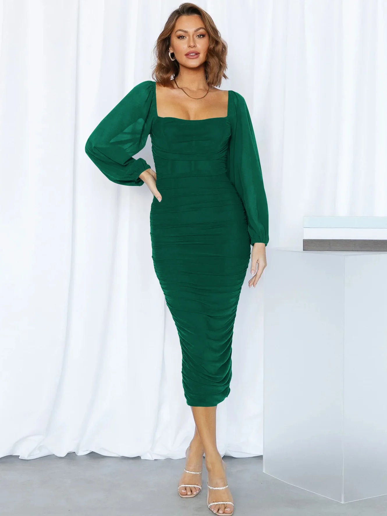 Robe crayon verte
