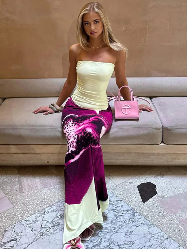 Robe tube orchidée
