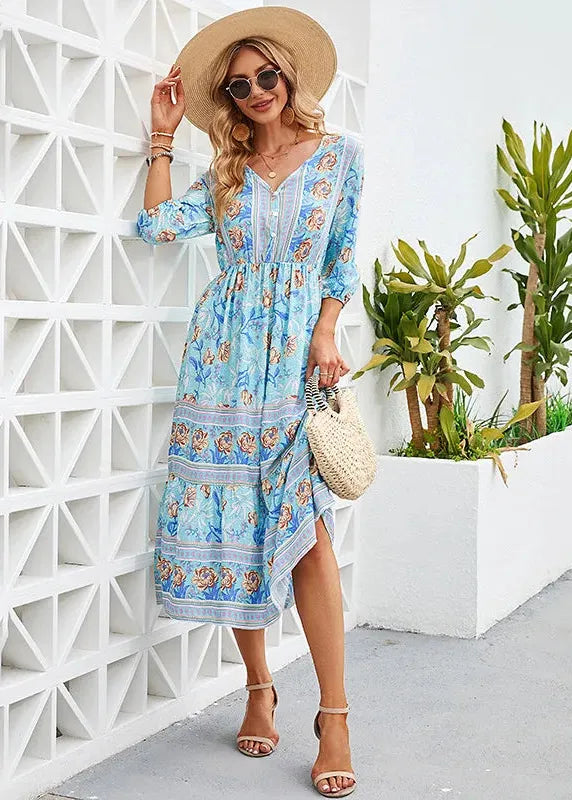 Robe boheme bleu clair
