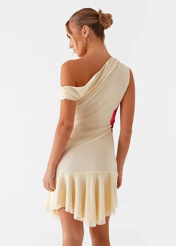 Robe courte grosse fleur