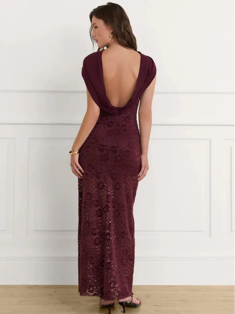 Robe de soirée bordeaux velours