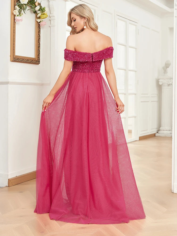 Robe de bal rose en tulle