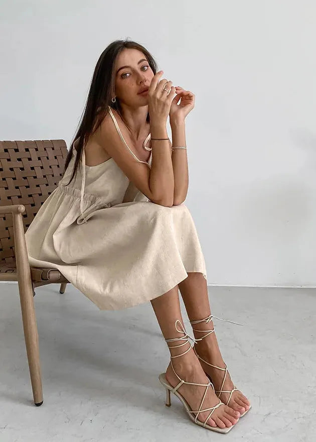 Robe lin beige