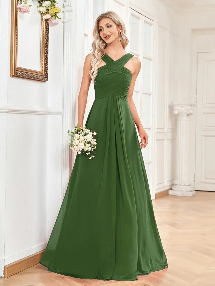 Robe de demoiselle d'honneur verte