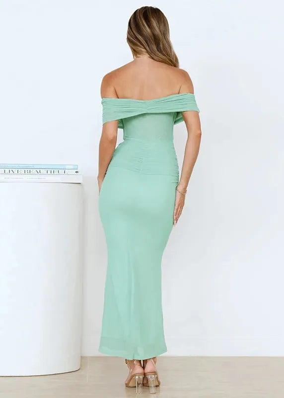 Robe longue vert menthe