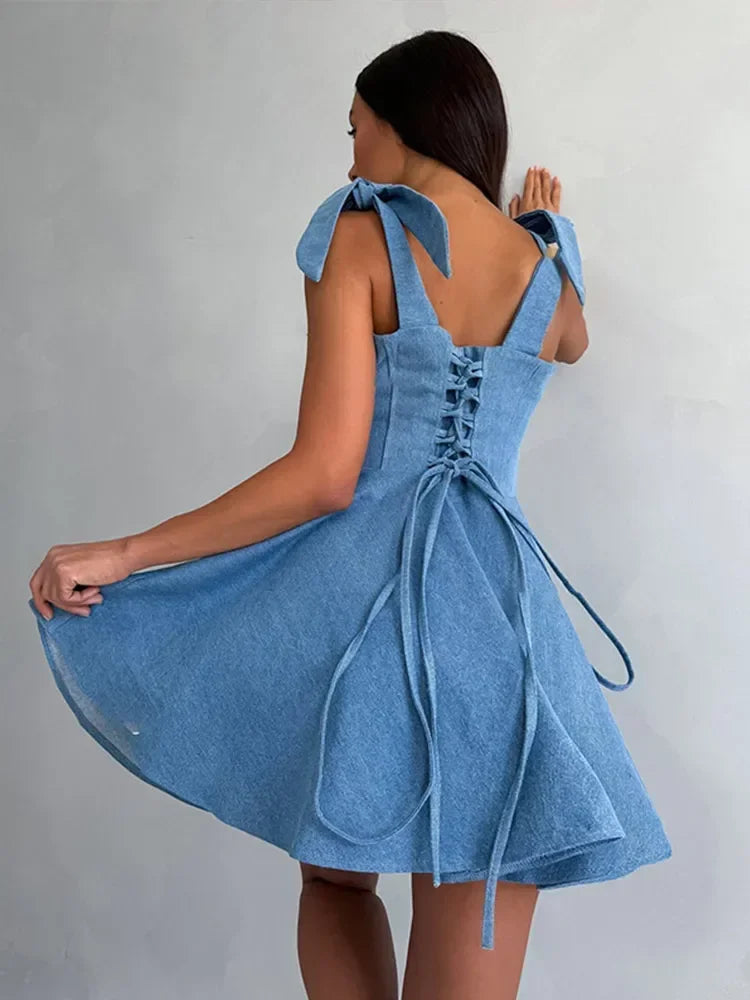 Robe patineuse en jean