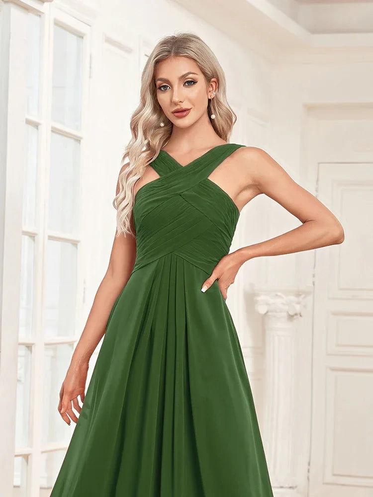 Robe de demoiselle d'honneur verte
