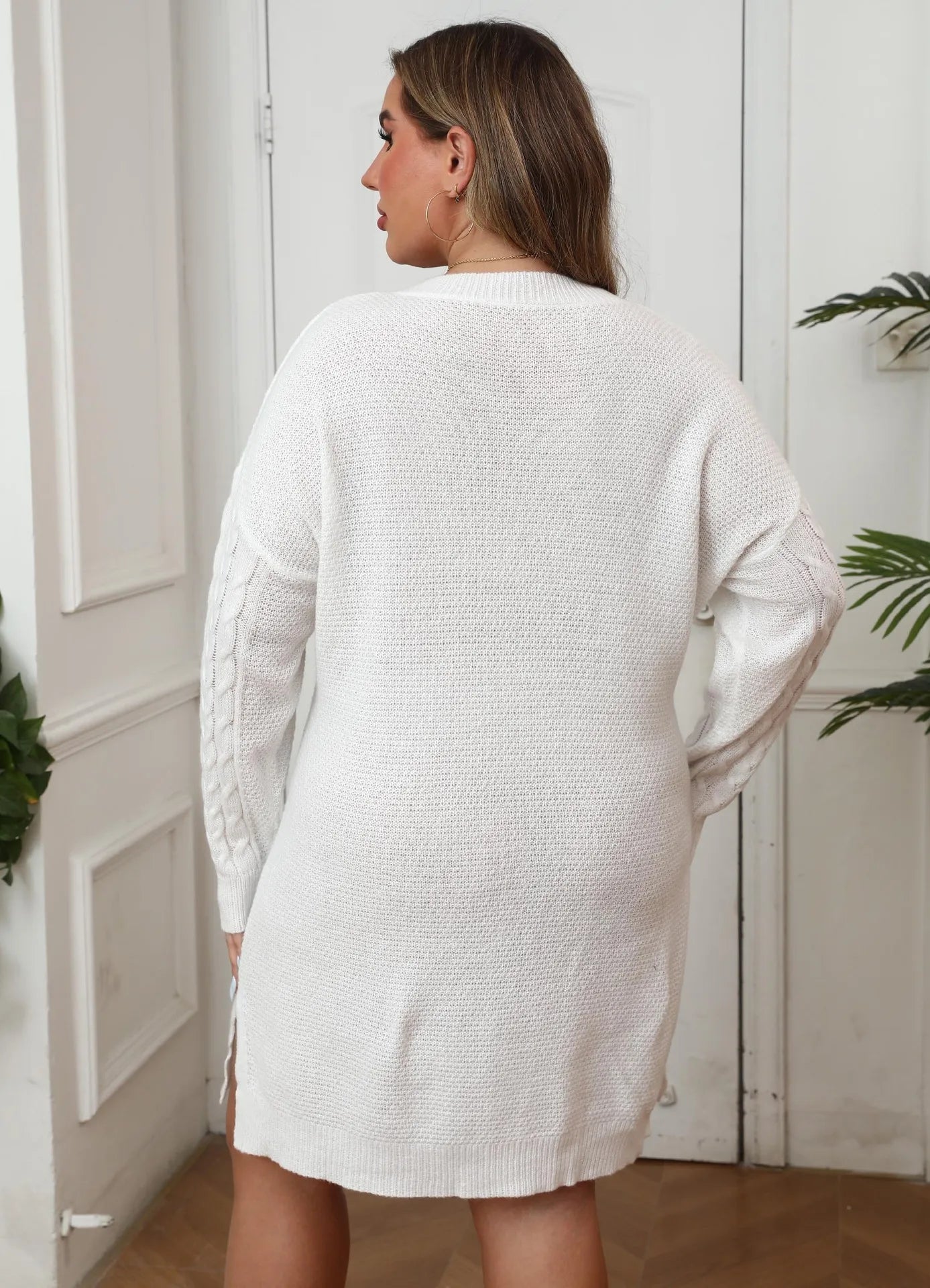 Robe pull blanche grande taille