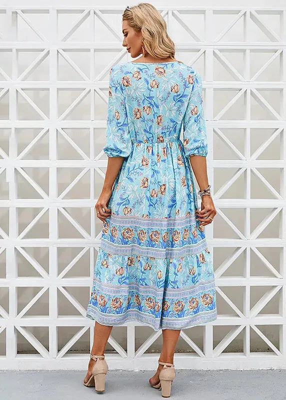 Robe boheme bleu clair