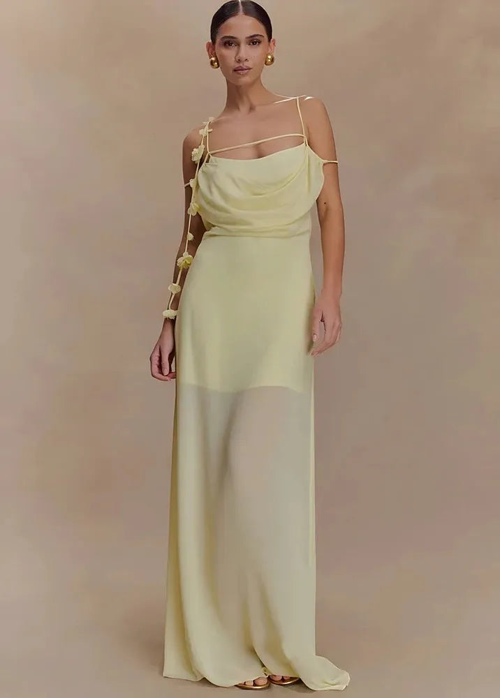 Robe jaune habillée