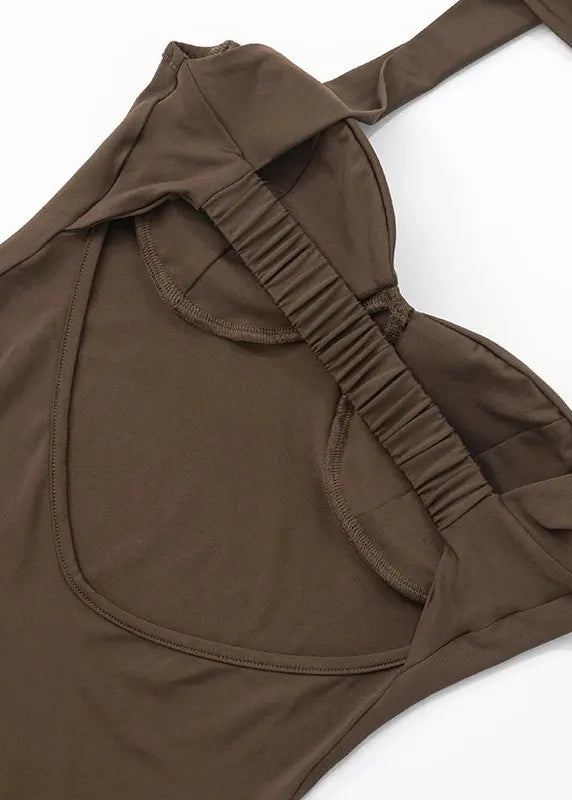 Robe marron soirée
