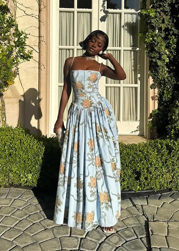 Robe fleurie mi longue