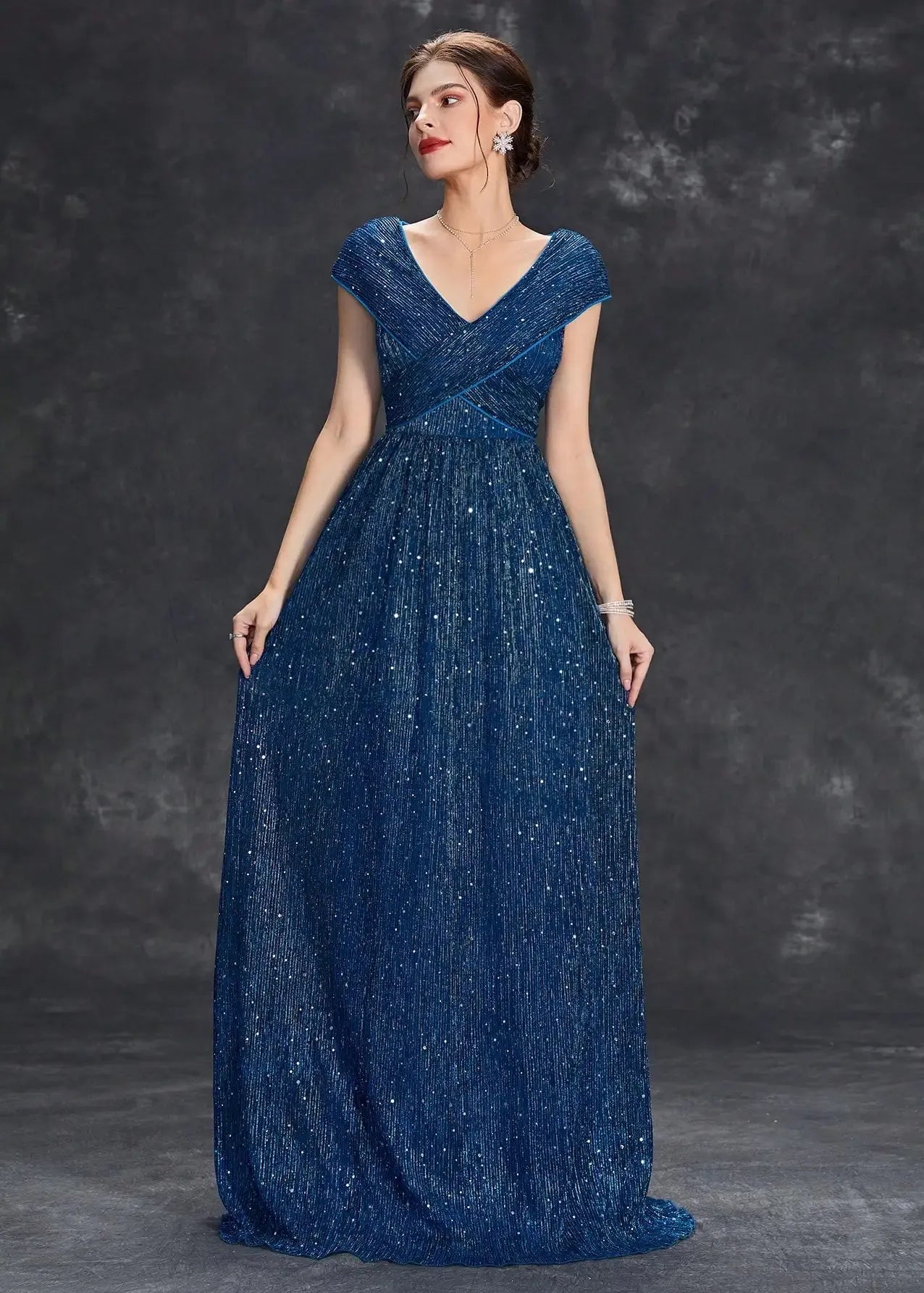 Robe de bal brillante bleue