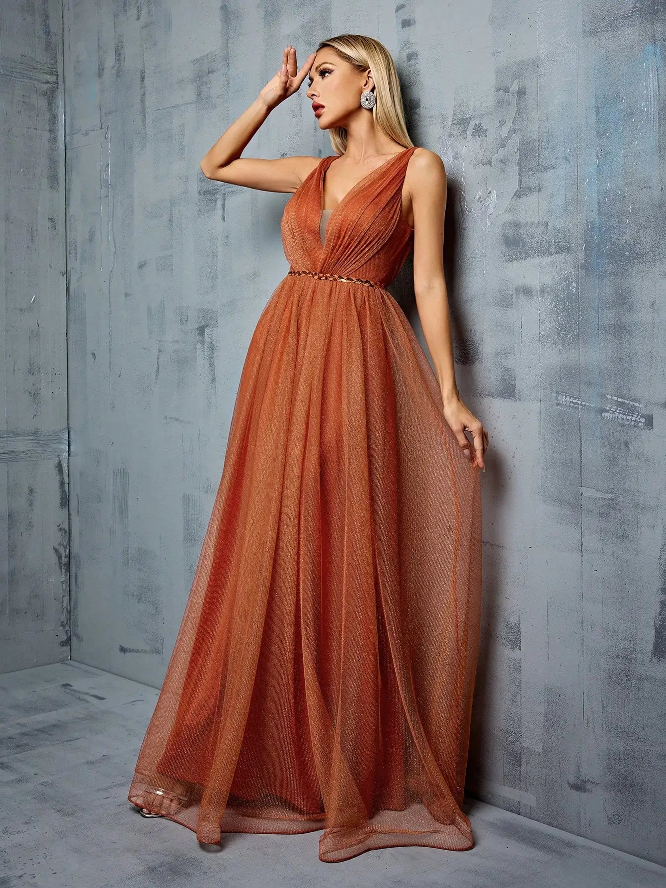 Robe demoiselle d'honneur orange