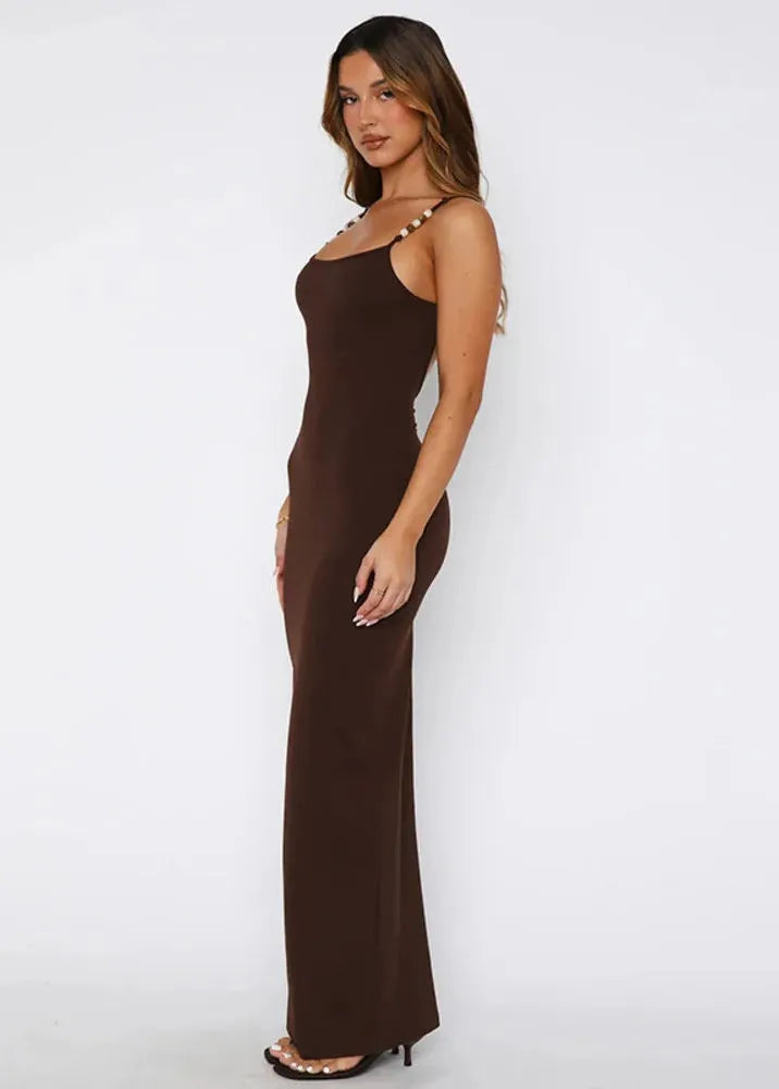 Robe longue bretelle spaghetti