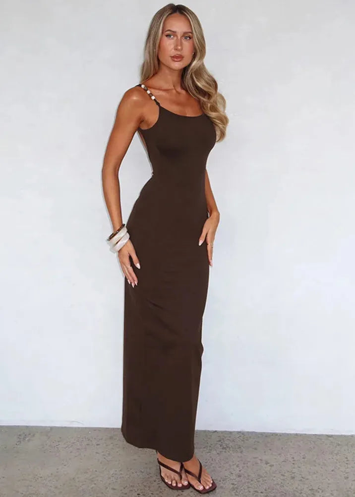 Robe longue bretelle spaghetti