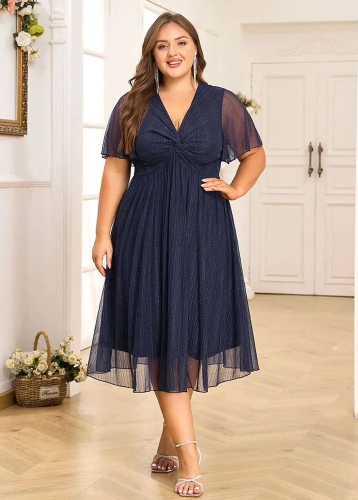 Robe bleu marine chic grande taille