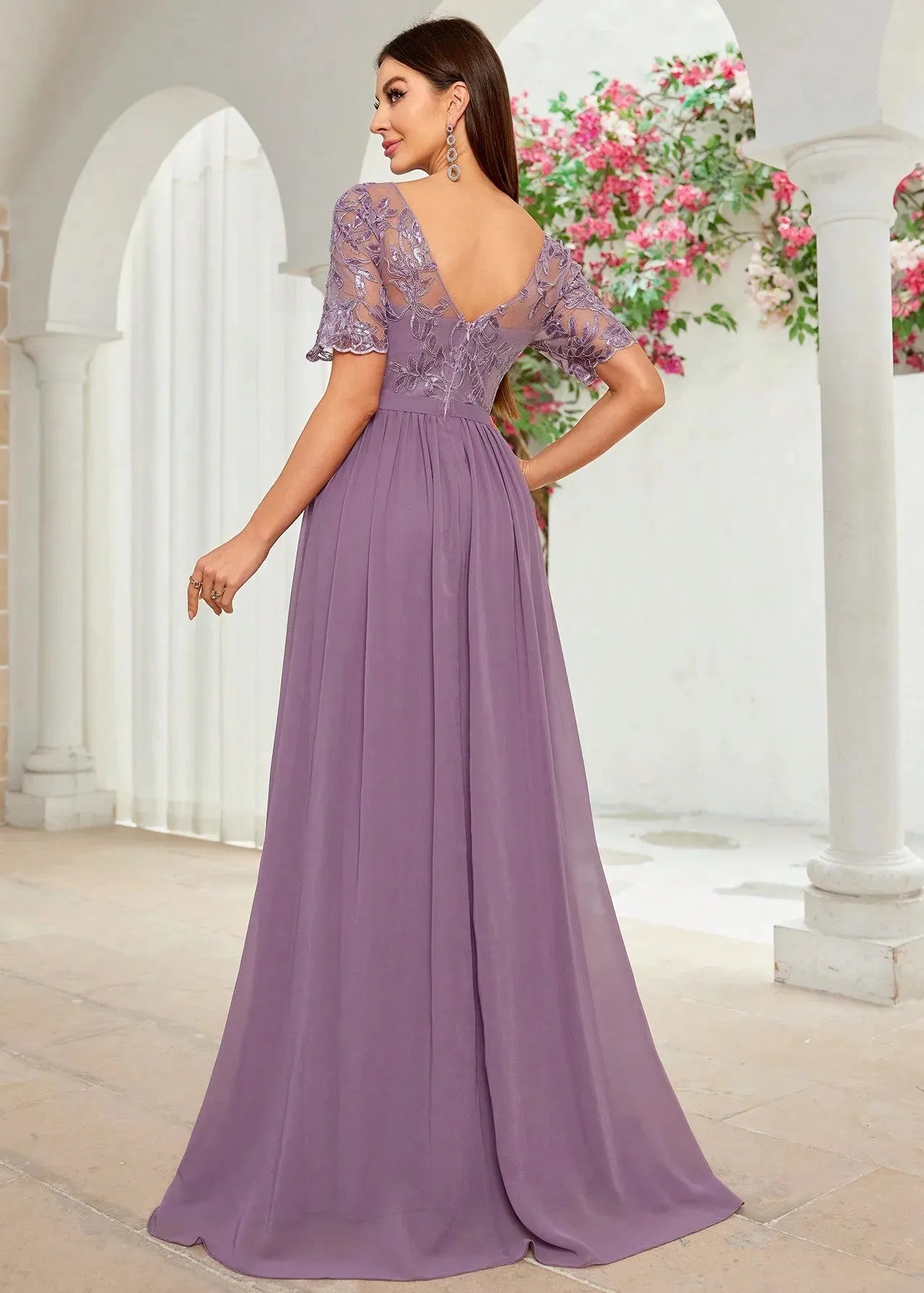 Robe cérémonie mauve