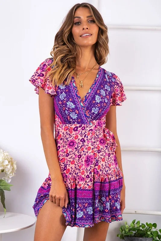 Robe boheme violette