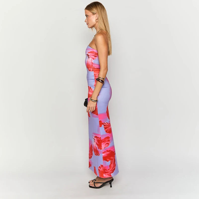 Robe tube grosses fleurs