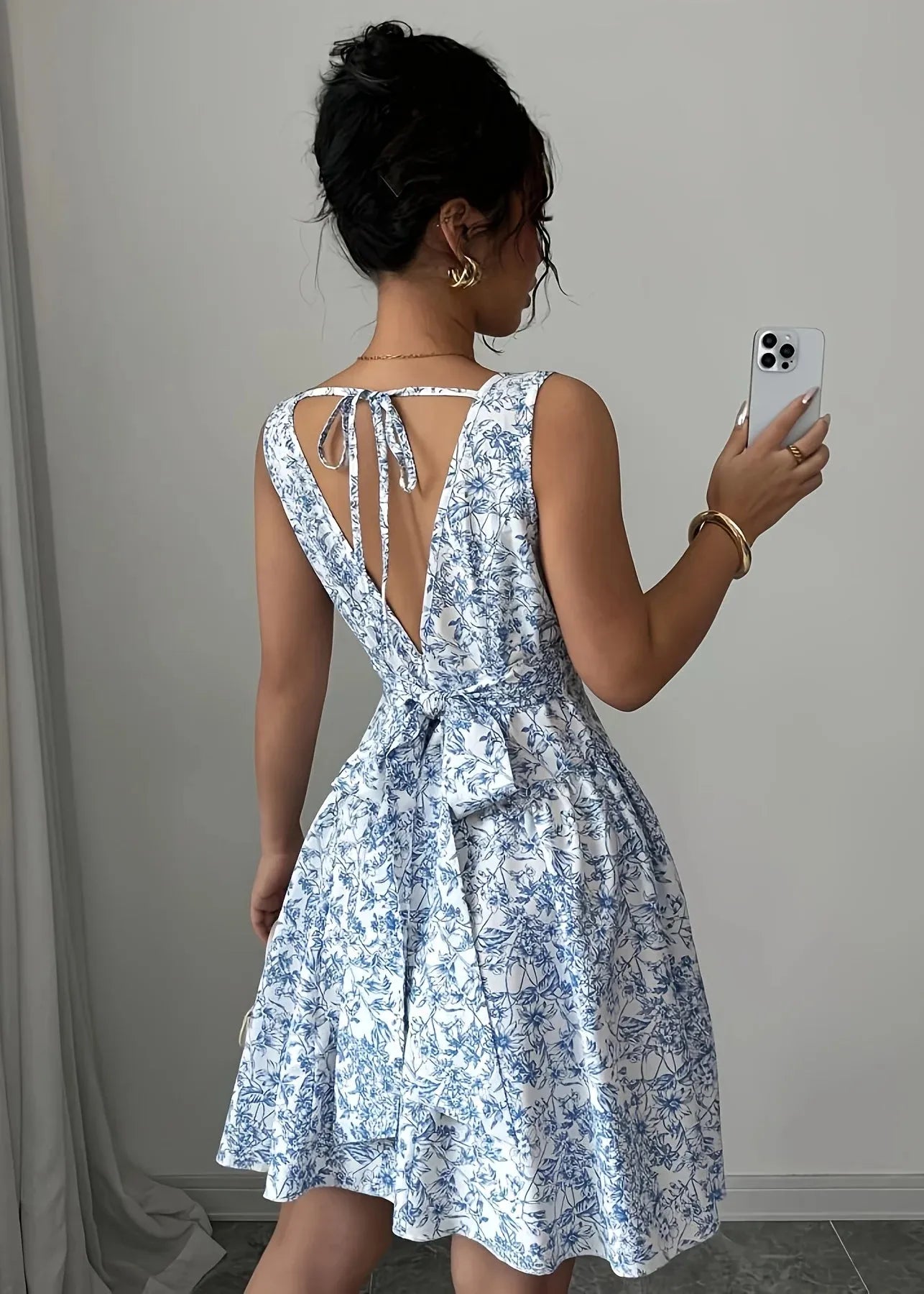 Robe fleurs bleues