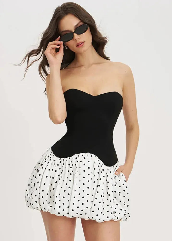 Robe bustier boule à pois