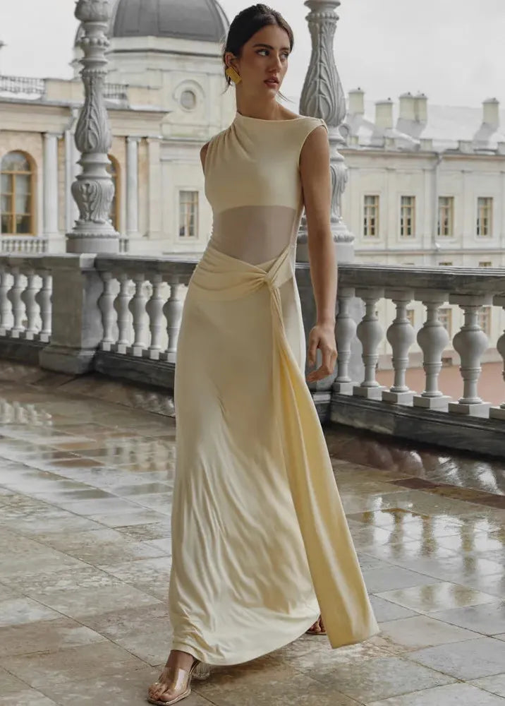 Robe cérémonie beige