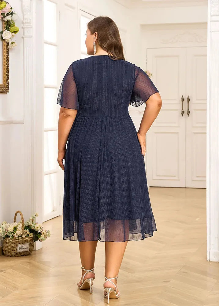 Robe bleu marine chic grande taille