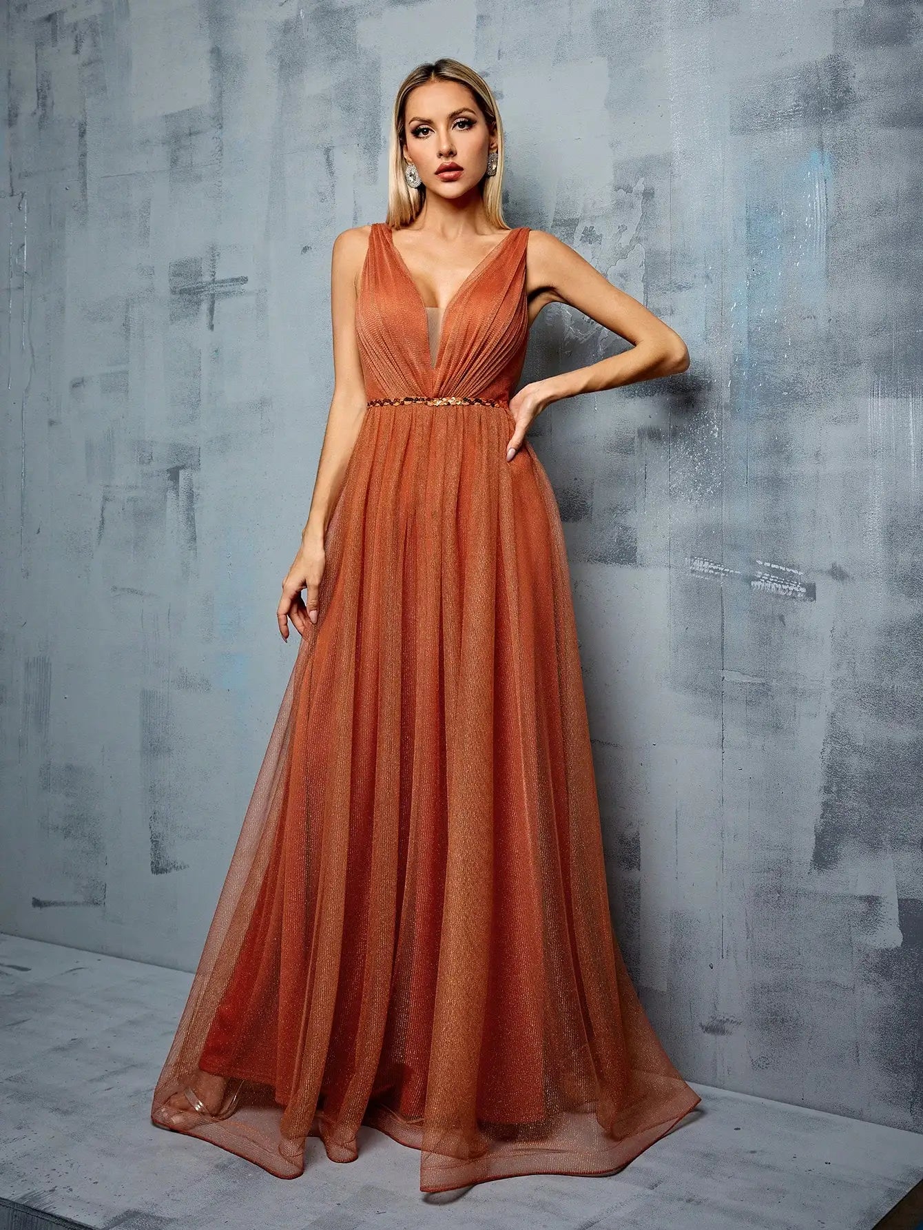 Robe demoiselle d'honneur orange