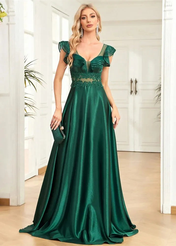 Robe de bal vert emeraude
