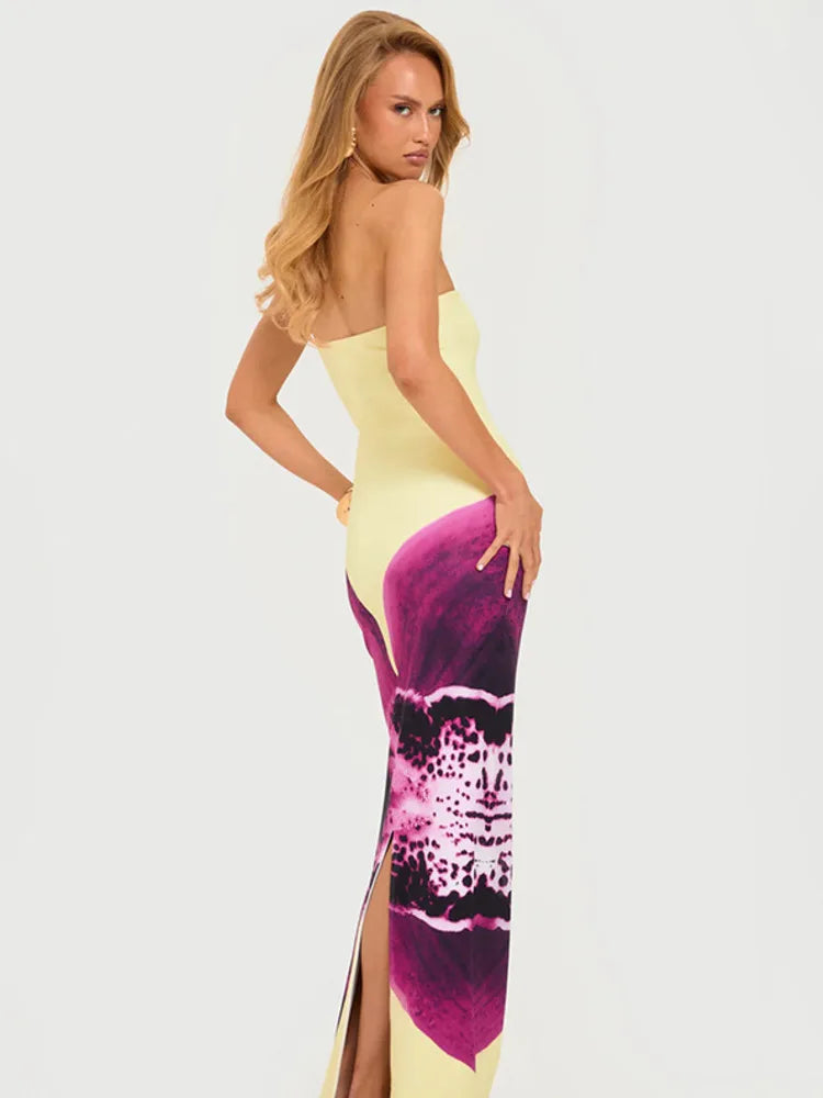 Robe tube orchidée