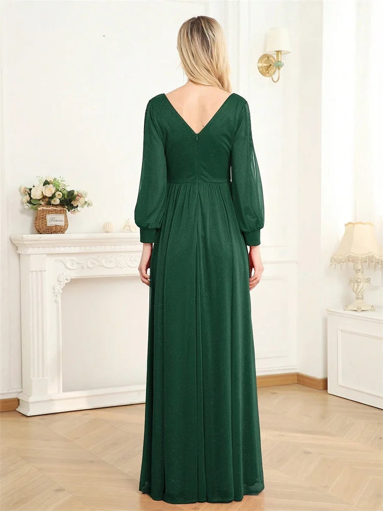 Robe demoiselle d'honneur vert foret