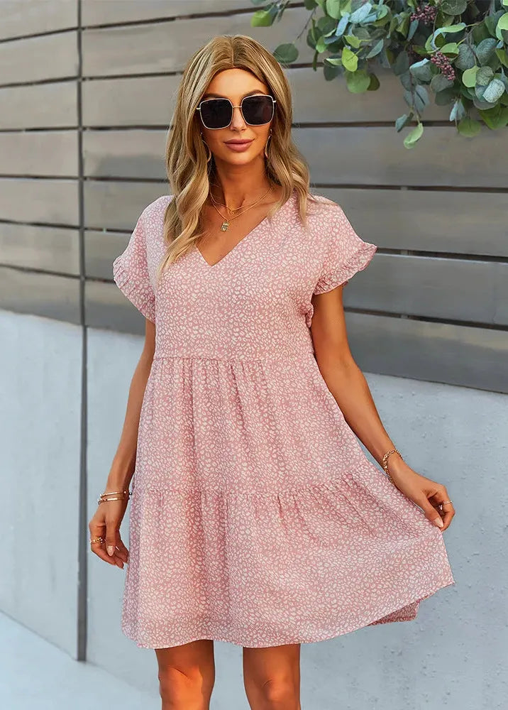 Robe babydoll rose