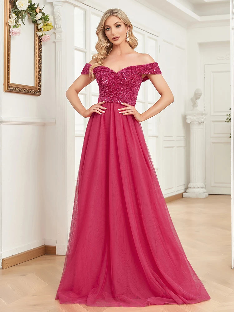Robe de bal rose en tulle
