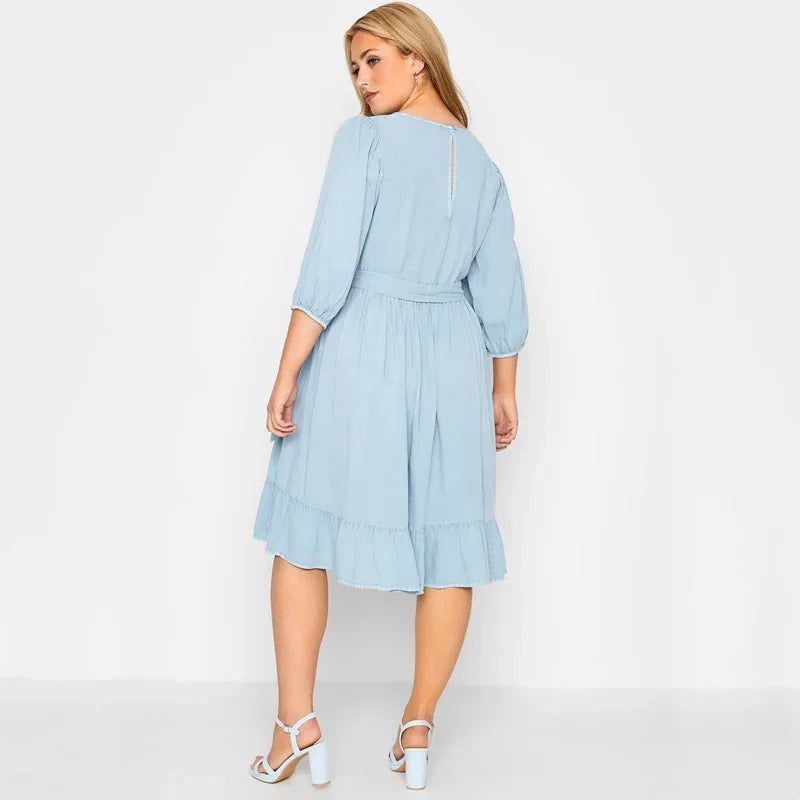 Robe bleue ciel grande taille