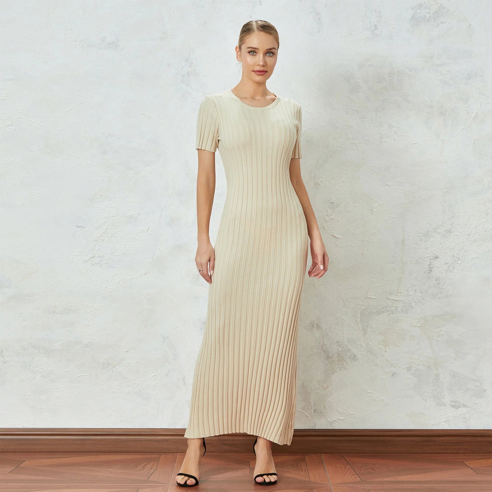 Robe longue beige