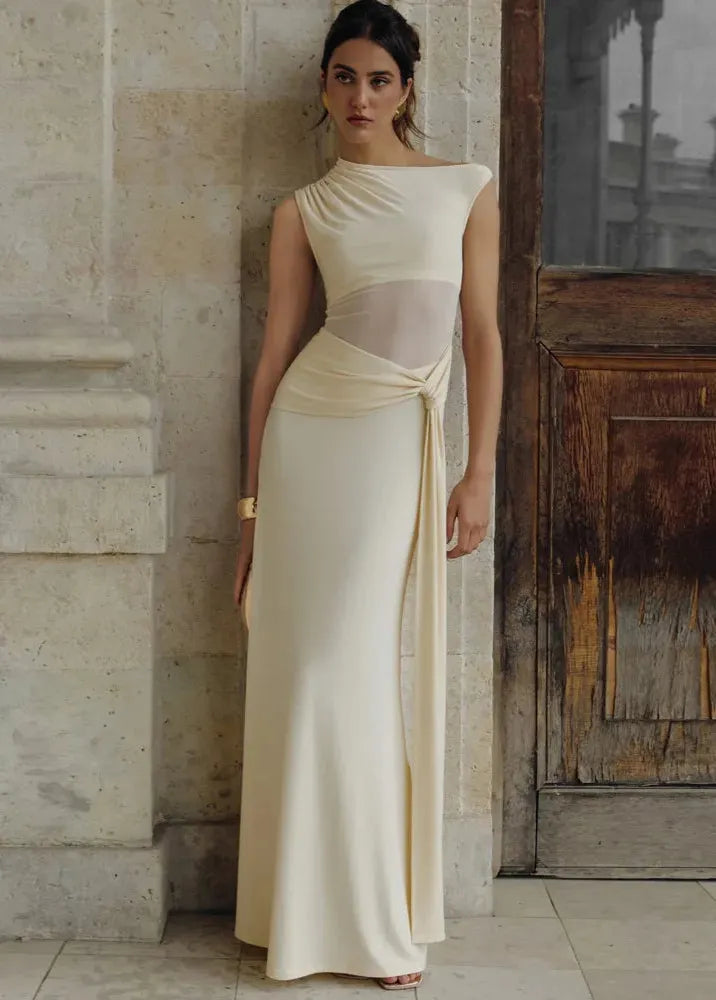 Robe cérémonie beige