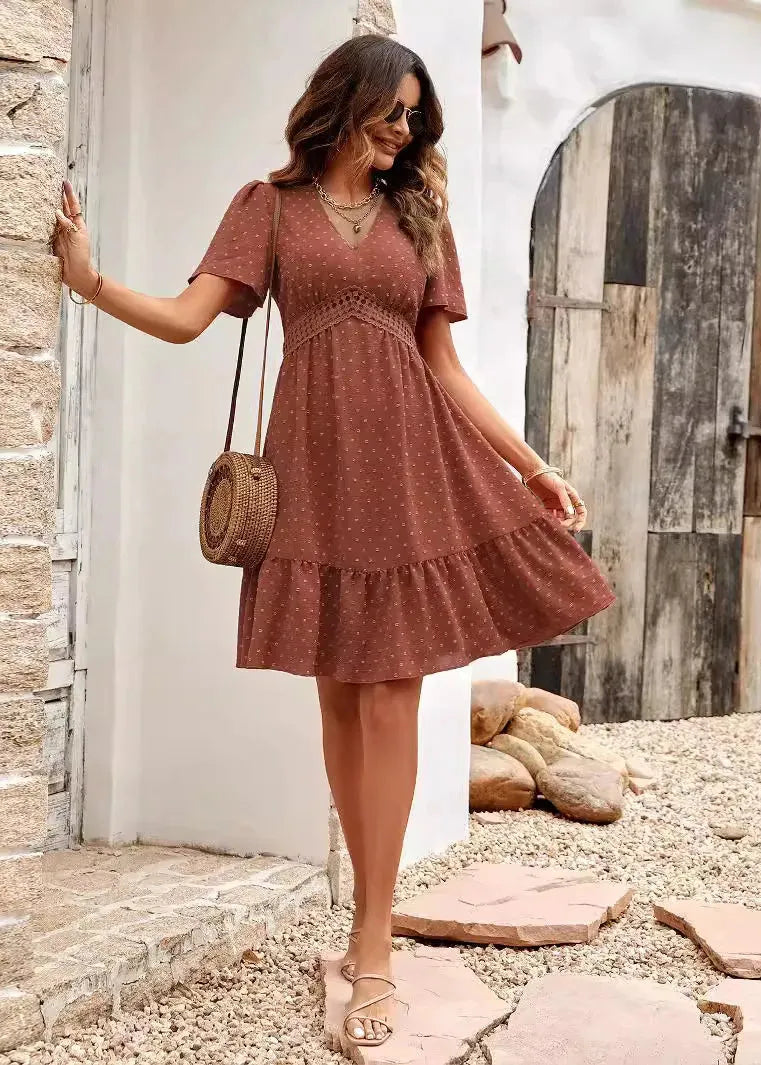 Robe patineuse terracotta