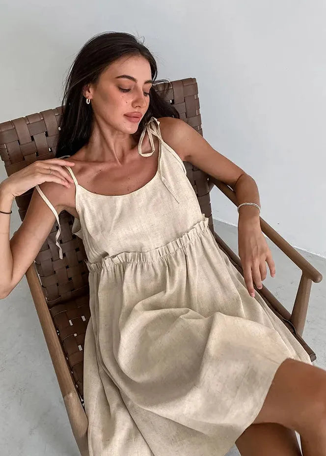 Robe lin beige