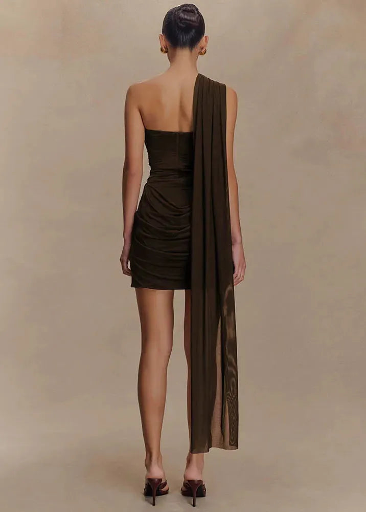 Robe courte marron chocolat