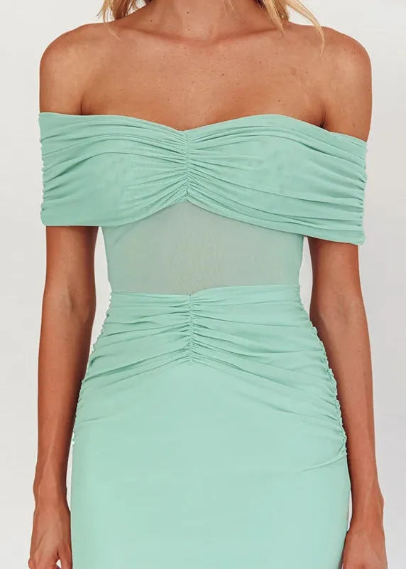 Robe longue vert menthe