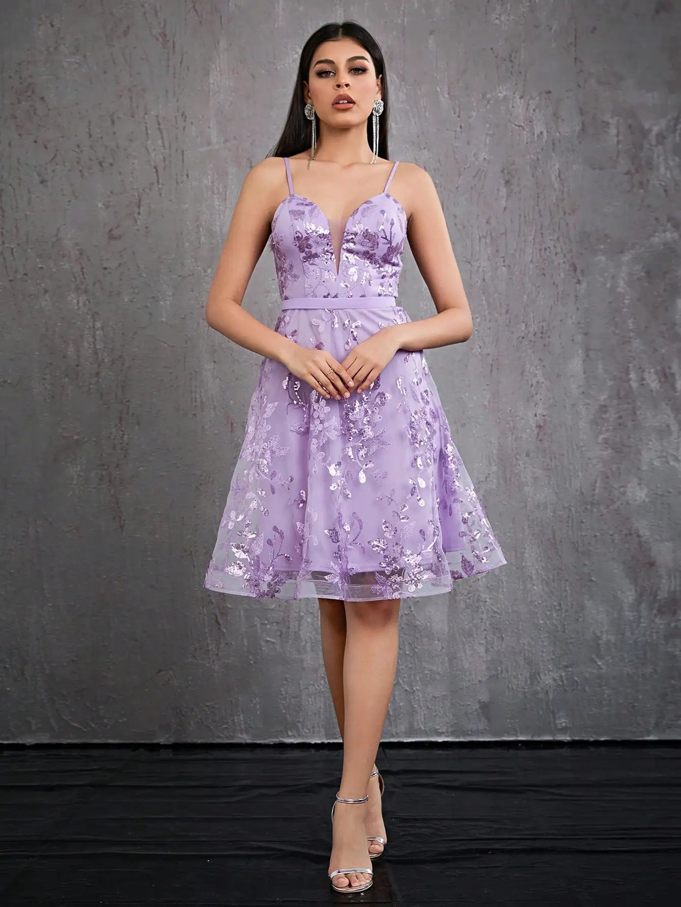 Robe de bal lilas courte