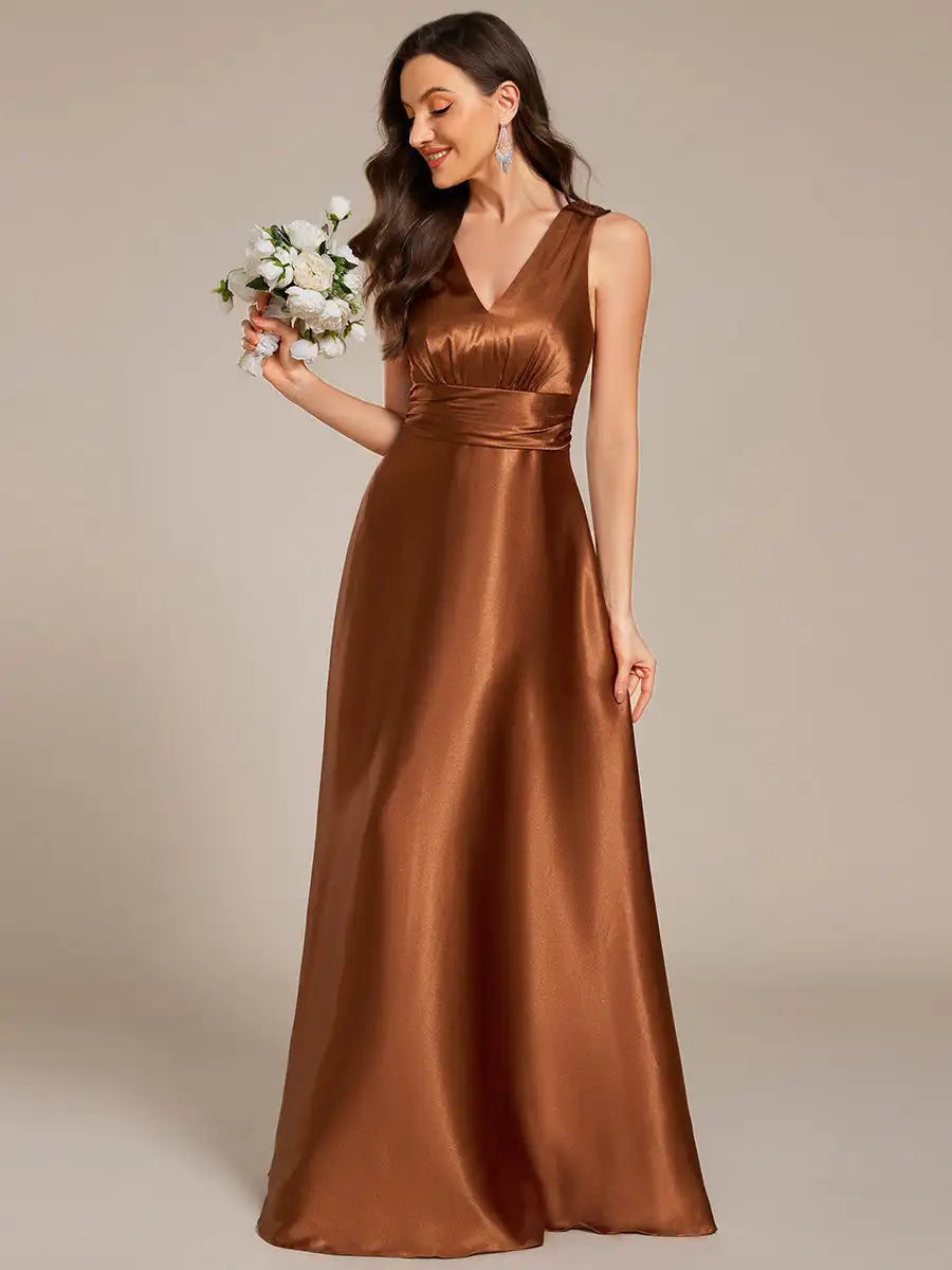 Robe demoiselle d'honneur marron