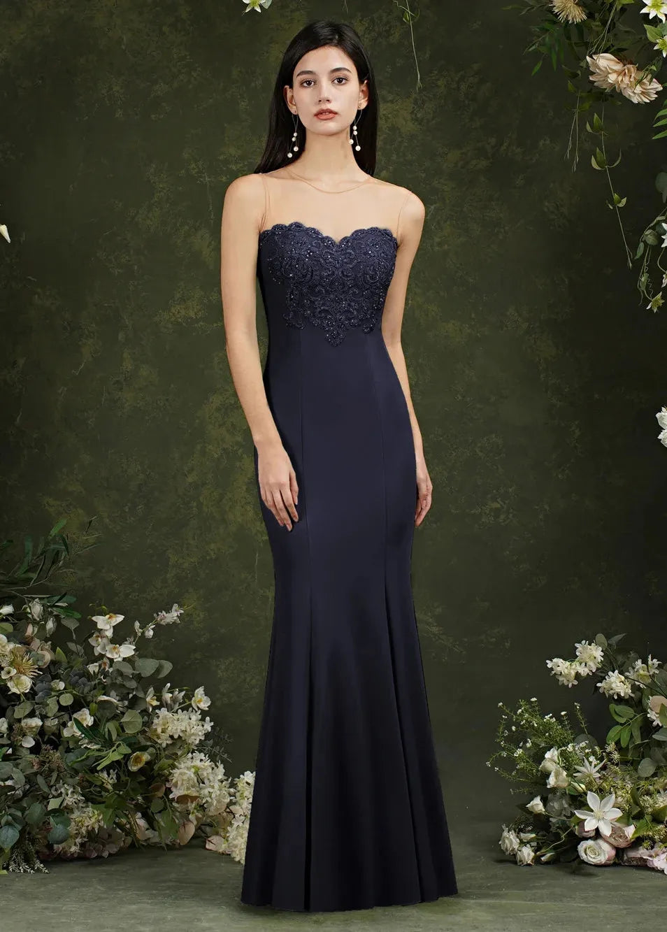 Robe sirene bleu marine