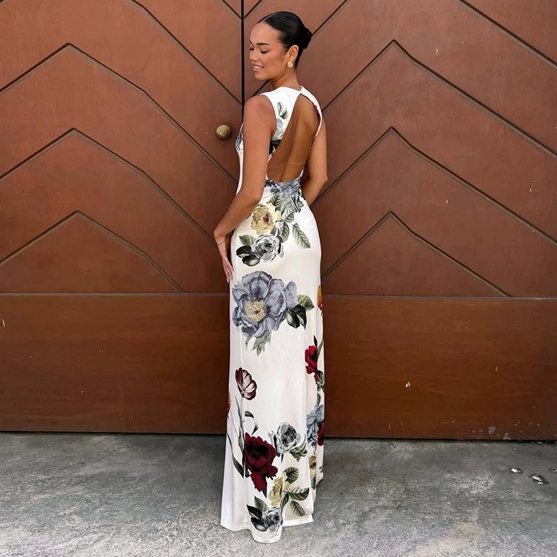 Robe longue grosses fleurs