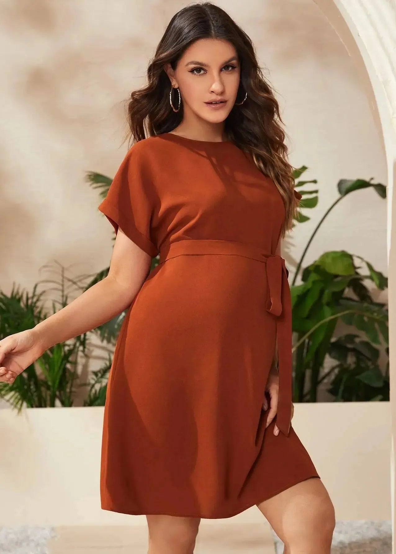 robe maternité terracota-Robe Parfaite